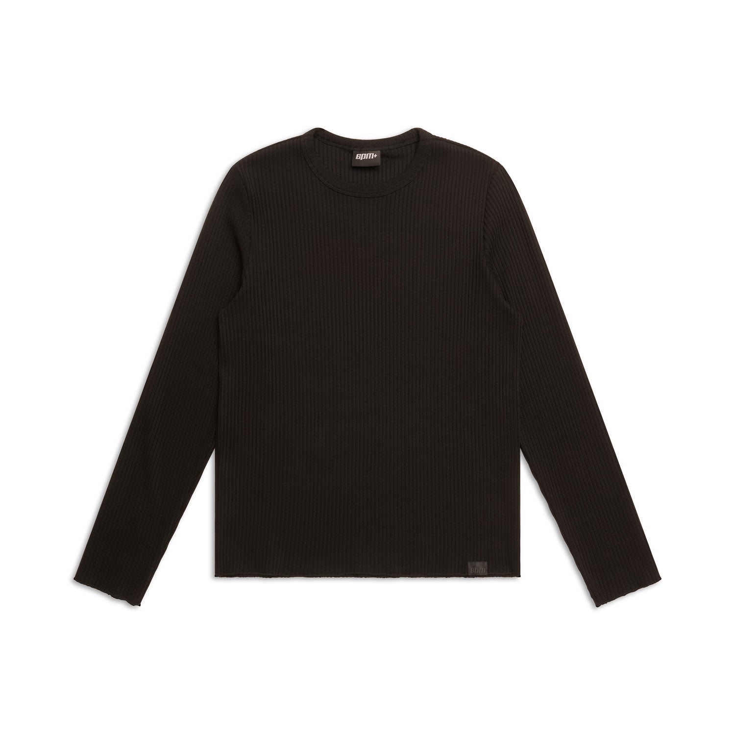 6PM+ RIBBED LS BLACK